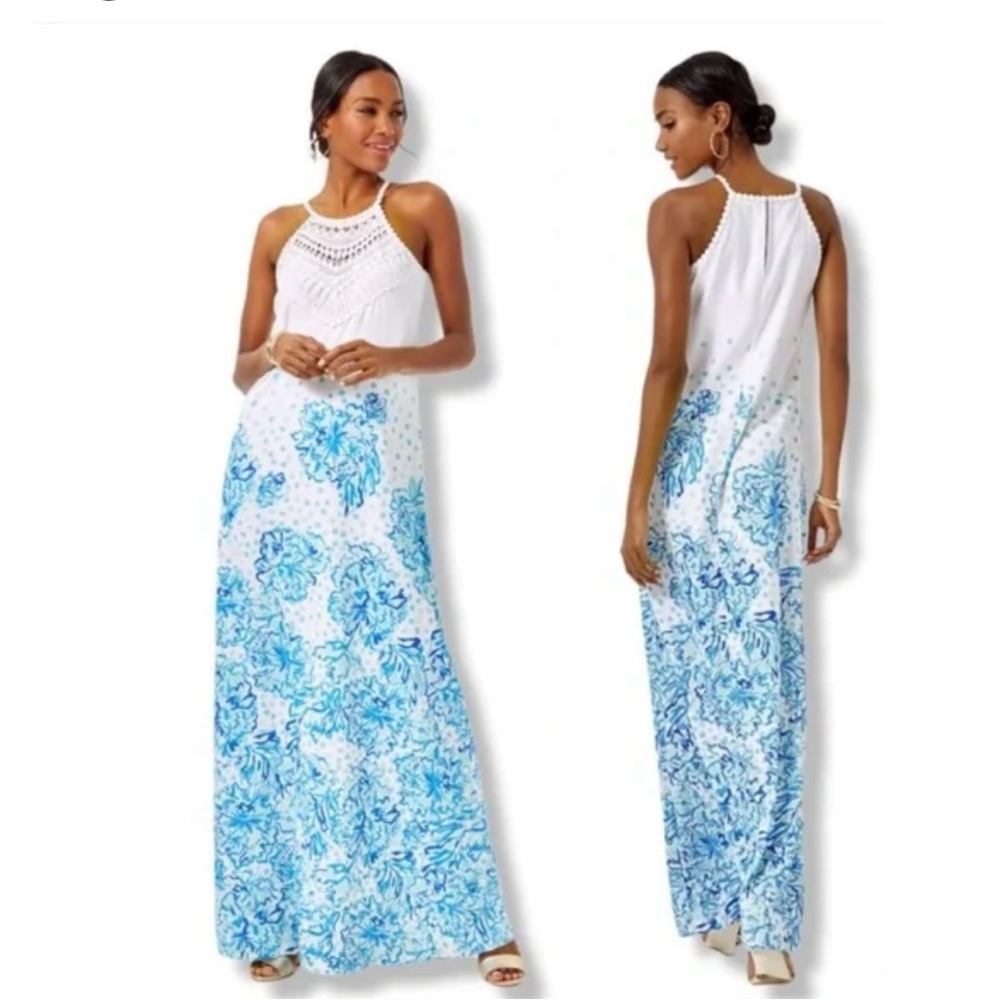 Lilly Pulitzer NWT Pearl Soft Maxi Dress Karma Camellia  Size 10. $268 Retail